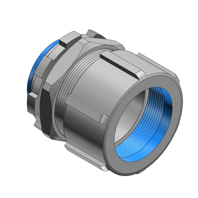 T&B® 8823-TB Insulated Set Screw Connector, 3 in Trade, For Use With IMC/Rigid Conduits, Malleable Iron, Chromate/Electroplated Zinc